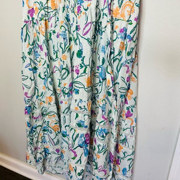 TANYA TAYLOR Women's Neves White Floral Wrap Tie Waist V-Neckline Dress Size 14 - Picture 8 of 16